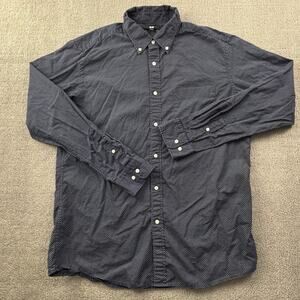 Uniqlo Shirt Adult Large Blue Button Up Long Sleeve Preppy Casual Men's